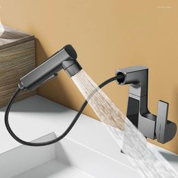 Grifos de lavabo de baño Oulylan Grifo de lavabo de elevación giratorio ajustable Pantalla digital Grifo de agua frío y mezclador Vintage Hogar de lujo