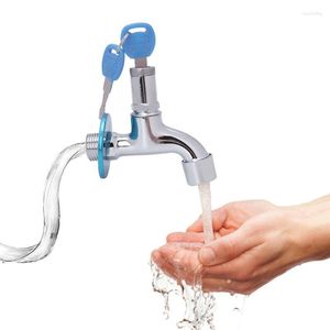 Robinets d'évier de salle de bain robinet antivol extérieur avec clé de verrouillage robinet d'eau de lavage domestique verrouillable à une poignée