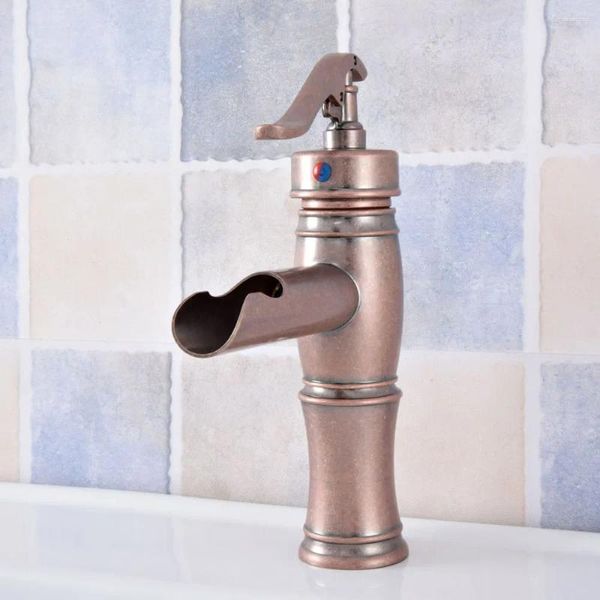 Robinets d'évier de salle de bains, Style «pompe à eau», en cuivre Antique, monotrou/poignée, robinet mitigeur de lavabo, Tsf627