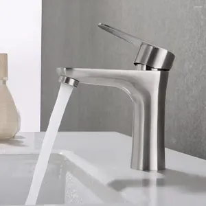 Robinets de lavabo de salle de bain skowll robinet d'eau froide seulement vanité pont bassin bassin moderne nickel de toilette à poignée simple moderne