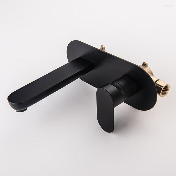 Grifos de lavabo de baño SKOWLL Faucet Montaje en pared Recipiente Moderno Vanidad Sola manija Cuenca SK06102 Mate Negro