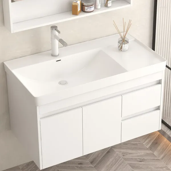 Grifos de lavabo de baño apartamentos pequeños combinación de gabinete de madera maciza combinación de lavado de cerámica integrada