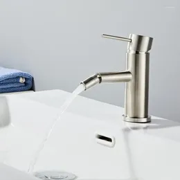 Robinets d'évier de salle de bains, robinet de lavabo en acier inoxydable, robinet mitigeur froid, eau en Nickel brossé, récipient de cuisine