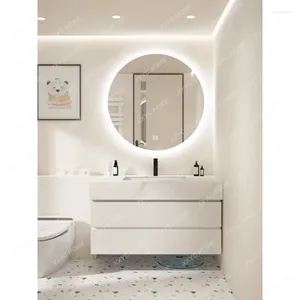 Robinets d'évier de salle de bains en acier inoxydable, combinaison de table, lavabo, plaque de pierre minimaliste moderne, lavabo entier, articles sanitaires