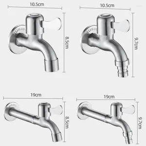 Robinets d'évier de salle de bains Robinet mural en acier inoxydable étendu extérieur 1/2 pouces machine à laver ménage vadrouille piscine ouverture rapide