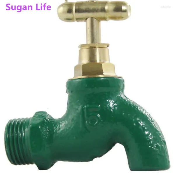 Robinets d'évier de salle de bain sugan life le plus bas prix en fonte de lavage en fer robinet de machine avec un bibcoche de jardin à handle pour robinet d'eau froide