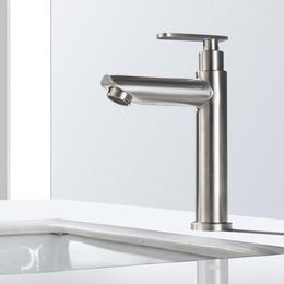 Grifos de lavabo de baño Sus304, grifo de agua fría individual de acero inoxidable, accesorios para lavabo a prueba de salpicaduras