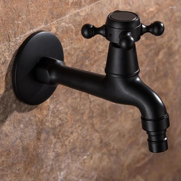 Grifos para lavabo de baño, grifo SV para jardín al aire libre, grifo de latón negro, montaje en pared, grifo para lavadora de esquina, baño, fregona para baño, grifo para piscina