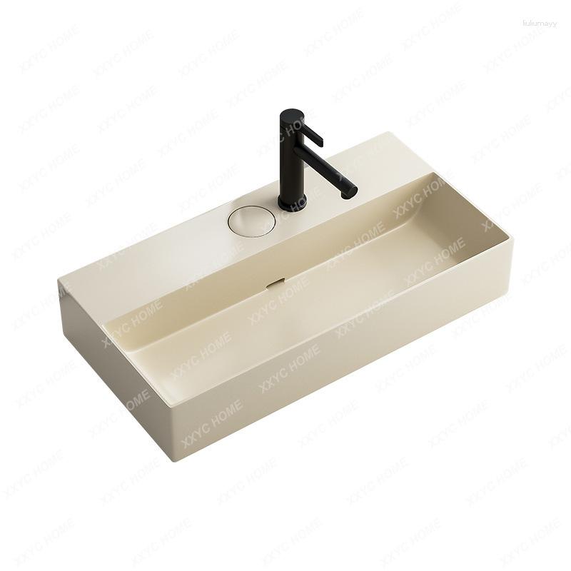 Grifos de lavabo de baño, lavabo de mesa, alcantarillado oculto, balcón, lavabo de cerámica para el hogar, individual