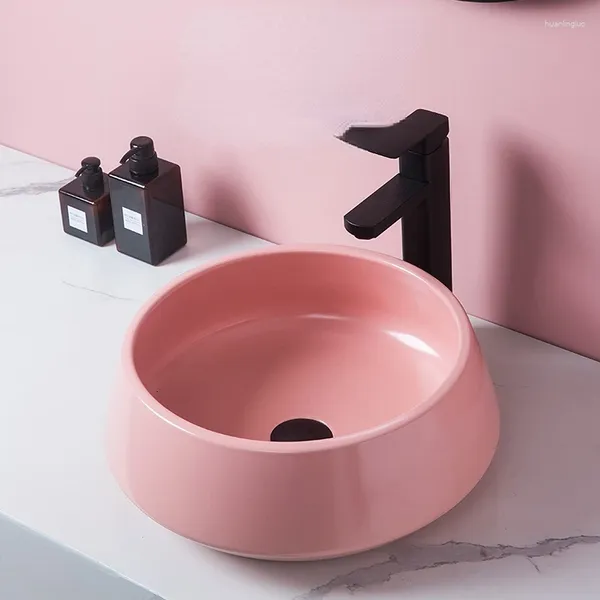 Robinets d'évier de salle de bains, lavabo de Table, lavabo moderne minimaliste Morandi inter-plateforme lavage domestique nordique personnalisé