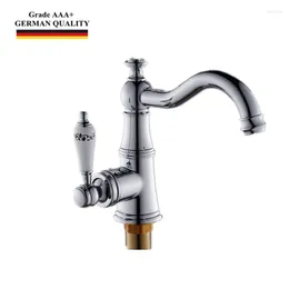 Grifos de lavabo de baño Temkunes Basin Faucet para mesa de mango de mango montado en la cubierta Mezcladora de acabado cromado Torneira Para Banheiro