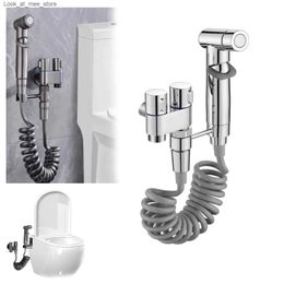 Robinets de lavabo de salle de bain Kit d'accessoires de pulvérisation de bidet de toilette pression d'eau réglable avec tuyau pour machine à laver et pulvérisation de robinet de salle de bain Toliet Q240301