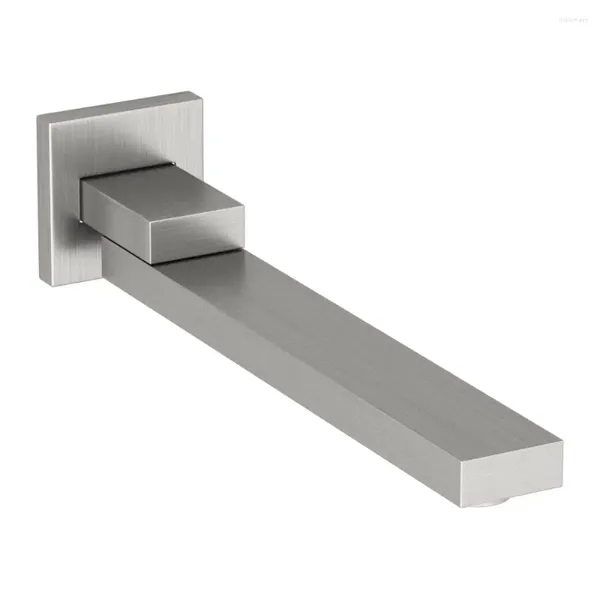 Grifos para fregadero de baño Caño para bañera 1/2 NPT Caños cuadrados Rotación de 180 ° Acero inoxidable Plegable Montado en la pared Níquel cepillado