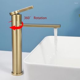 Robinets d'évier de salle de bain ULA Golden Faucet Bassin Mitigeurs d'eau froide montés sur le pont Robinet de lavabo Cascade