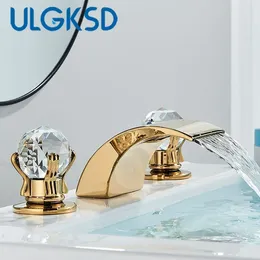 Robinets de lavabo de salle de bain Ulgksd Basin de robinet à poignée à poignée cristalline Basin Cold Tap Deck monté