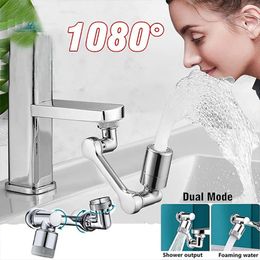 Grifos de lavabo de baño Universal 1080 ° Extensor de rotación Grifo Aireador Filtro de salpicaduras de plástico Lavabo de cocina Boquilla de burbujeo Brazo robótico 230518