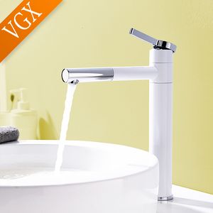 Grifos de lavabo de baño VGX Grifos de baño Mezclador de lavabo alto Fregadero Grifo alto Grifos de lavabo gourmet Grifo de agua Grifería giratoria en frío Grúa Latón 230629