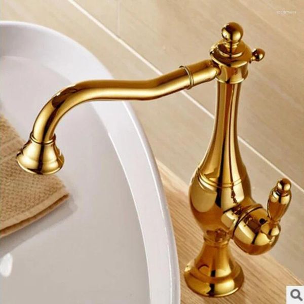 Robinets d'évier de salle de bains Vidric 4 couleurs brosse finition nickel mitigeur de lavabo rotatif robinet de cuisine robinets d'eau froide