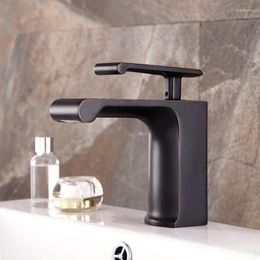 Robinets de lavabo de salle de bain Vidric Arrivée Robinet Antique de qualité supérieure Bassin de cascade en cuivre noir Robinet en bronze huilé