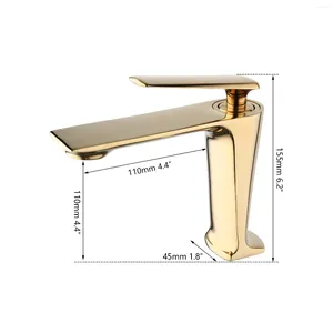 Robinets de lavabo de salle de bains Vidric Golden Poli Bassin Robinet Laiton Rose Gold Plaqué Pont Montage Vanity Mélangeur Plomberie Luminaire Stream Tap