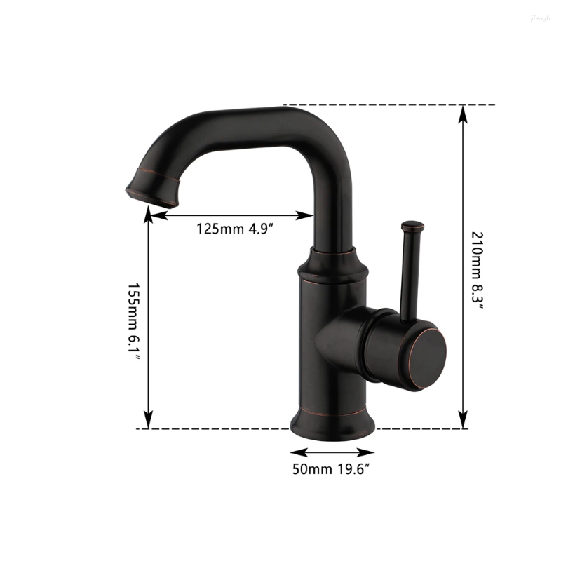 Bathroom Sink Faucets Vidric ORB Black Faucet Special Shape Right Angle Design Deck Mounted Single Handle Control Cold Water Mixer Taps