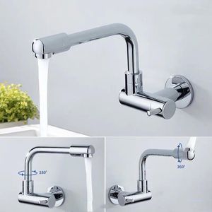 Grifos de lavabo de baño montados en la pared 360 giran un solo grifo frío lavabo de cobre fregona grifo de piscina giratorio Invisible balcón al aire libre