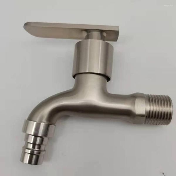 Robinets d'évier de salle de bain Fixation murale G1 / 2 DN15 Connecteur de machine à laver SUS 304 Acier inoxydable Bibcock sain Robinet d'eau Rapide sur le robinet