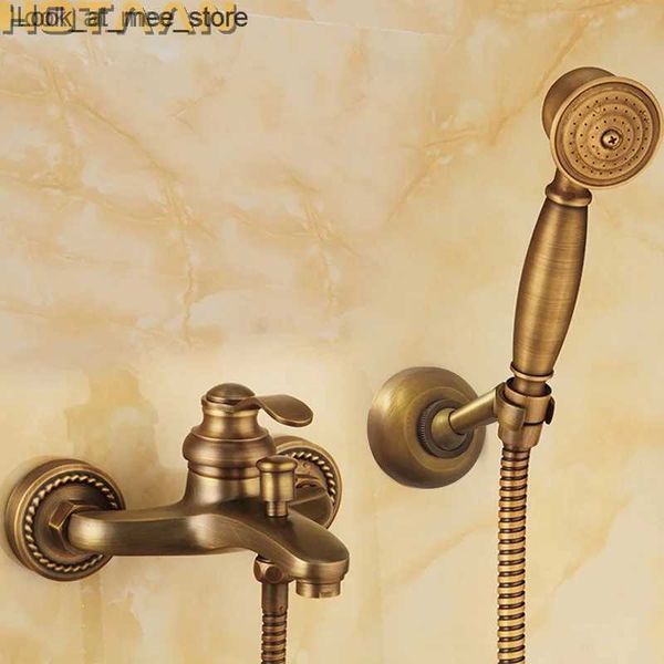 Robinets d'évier de salle de bains, ensemble de pomme de douche à main murale en laiton Antique, robinet YT-5340 Q240305