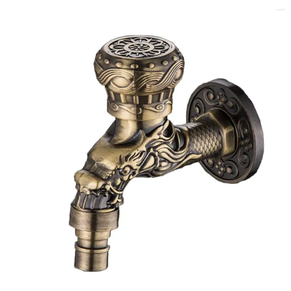 Robinets d'évier de salle de bain mural petit alliage de zinc extérieur monotrou accessoires de jardin décoratif usage domestique robinet de bibcock en bronze antique