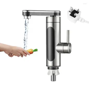 Robinets d'évier de salle de bains chauffe-eau robinet électrique robinet rotatif sans réservoir 3300W affichage de la température avec LED numérique