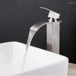 Rubinetti per lavandino del bagno Rubinetto per lavabo a cascata Rubinetti per lavaggio viso con bocca larga e acqua quadrata