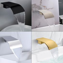 Grifos de lavabo de baño Grifo de ducha de cascada Bañera Reemplazar accesorios Bañera Cuenca Salida de agua Cromo Cepillado