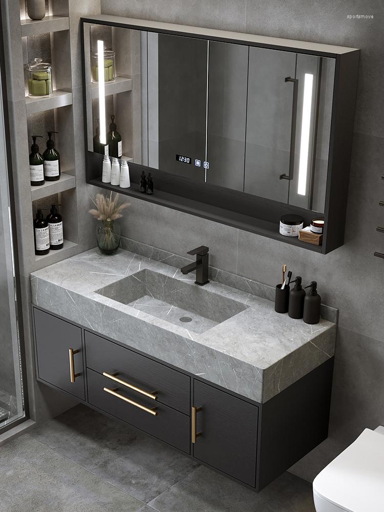 Bathroom Sink Faucets Wei Cabinet Combination Toilet Wash Basin Hand Washing Washstand Light Luxury Stone Plate Whole Washbin