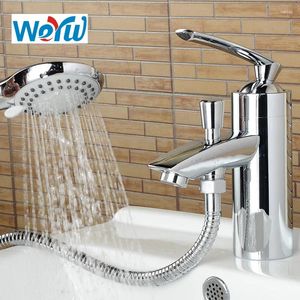 Robinets de lavabo de salle de bain robinet du bassin weyuu avec pomme de douche