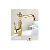 Robinets d'évier de salle de bain en gros Auswind Antique en laiton Gold Faucet Basive Basin Basin Bassin Tap Drop Livraison Home Garden Showers AC DH9SR