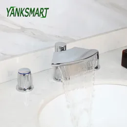 Robinets de lavabo de salle de bain yanksmart 2 3 pcs robinet de bassin chromé chromé de terrasse monté en lait