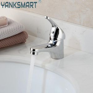 Robinets de lavabo de salle de bain yanksmart chromé de bassin poli de bassin poli de bassin monotage monotage à poignée froide à eau froide exceptionnelle