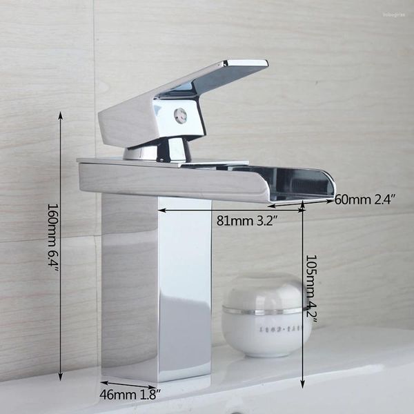 Robinets de lavabo de salle de bain yanksmart Bascall Basin Brass Braser Tap Vanity Robinet Chrome Polied Lever à largeur