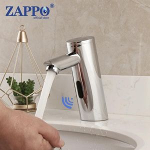 Robinets d'évier de salle de bains Zappo Robinet de lavabo Chrome Poli Capteur automatique Mélangeur d'eau froide Robinet Touch Senser