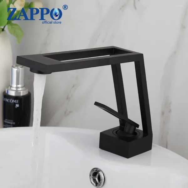 Robinets de lavabo de salle de bain Zappo Basin robinet créatif conçu en laiton moderne cascade plate de canard à eau froide mélangeur
