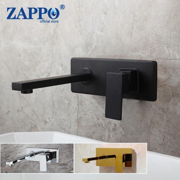 Robinets de lavabo de salle de bain Zappo Baignoire noire chromée robinet mural cascade cascade à eau froide mélange de baignoire baignoire baignoire