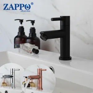 Robinets de lavabo de salle de bain Zappo Matte Black Robinet Single Handle Pandon Cold Water Deck Mounted Basin Tap 3 Couleur Choix