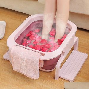 Lavabos de salle de bain pliable baignoire à pied portable paquets de pédicure de spa eau de bain mas de bain massif