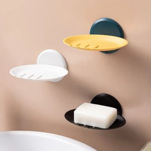 Badkamer zeep afwijking hangende punch-vrije zeephouder plastic zelfafvoer opslagmand wast bassin douche accessoires