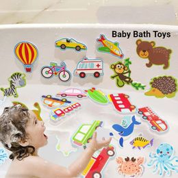Baño Soft Eva Pasta Temprano Educational Diy Pulticas Animales Pegatina de animales Toyadores de agua de baño para bebés para 0 12 meses L2405
