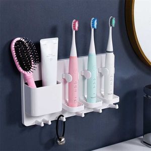 Rangement de salle de bain porte-brosse à dents électrique support mural sans trace garder au sec support de brosse à dents support accessoires de bain 211130