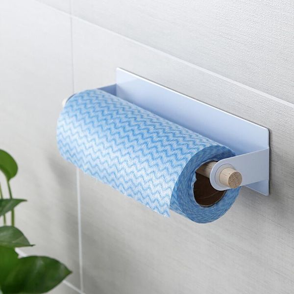 Organización de almacenamiento para baño, 1 pieza, toallero de papel, estante adhesivo montado en la pared, debajo del armario para cocina, Handdoek Houder F14