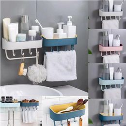Organisation de stockage de salle de bain 2023 Est étagère en plastique porte-shampooing de douche créatif 4 couleurs organisateur de stockage d'étagère sans poinçon