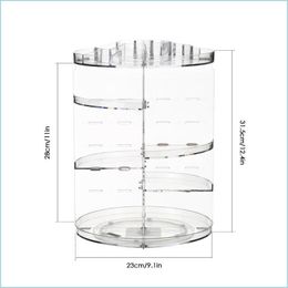 Organisation de stockage de salle de bain 23 grille Organisateur de maquillage en plastique 360 degrés Rotation Boîte de cosmétiques Boîte de hauteur réglable Drop Deliver DHRJS