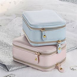 Badkamer Opslag Organisatie Lederen Sieraden Box Organizer Ketting Armband Oorbel Case Houder Gift Draagbare Reizen Ornament277y